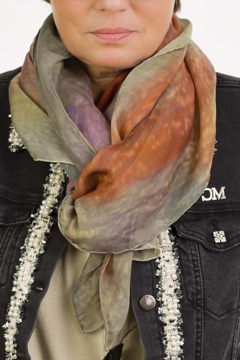 foulard of natural silk handmade